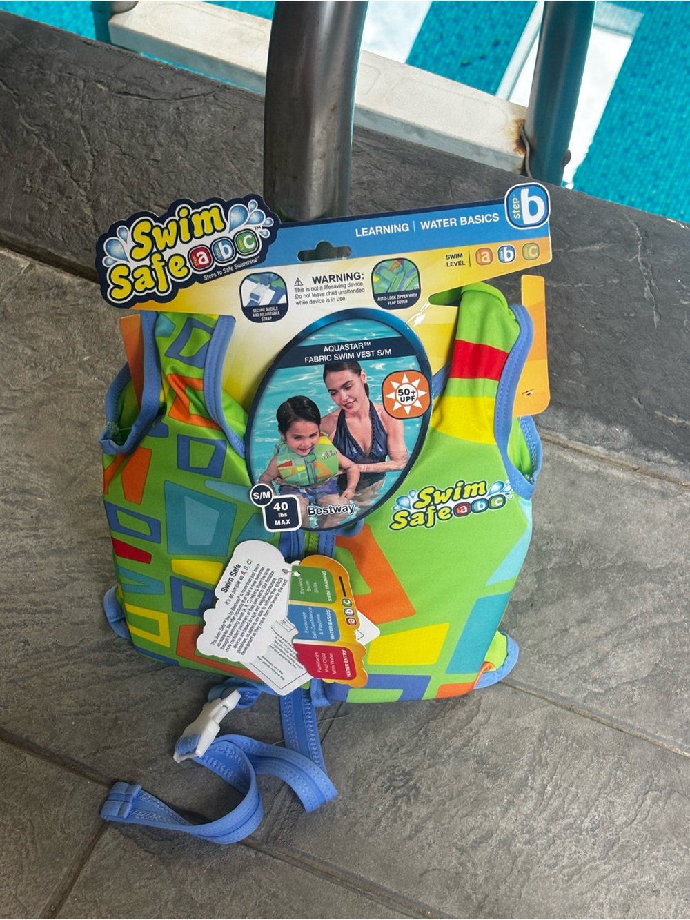 Bestway Swim Safe ABC Aquastar Fabric Swim Vest (Step B, Size S/M)